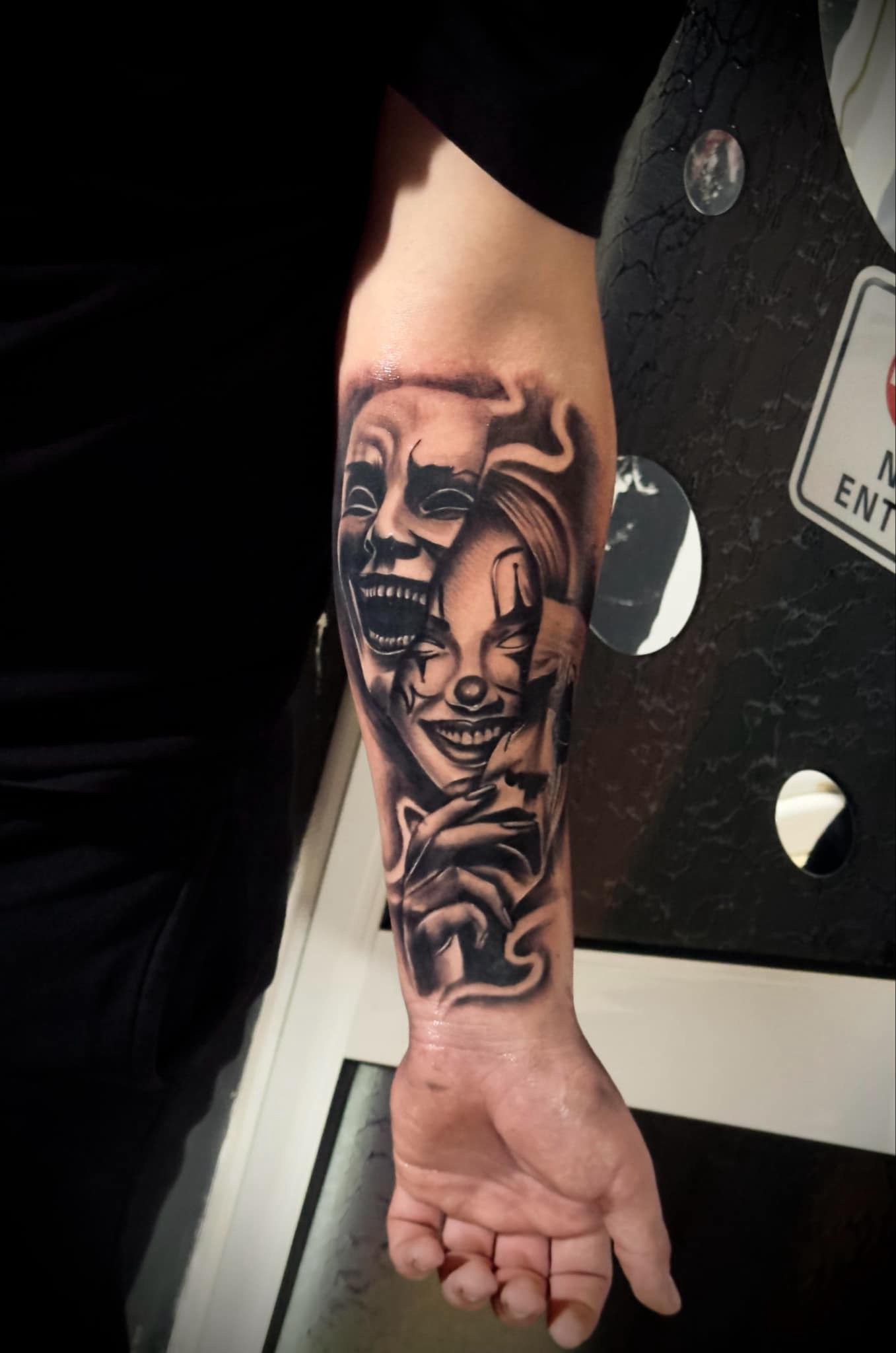 Tatuaj mască demon japonez - AlexuU Tattoo Craiova